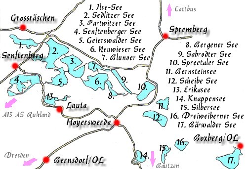 Karte Lausitzer Seenland
